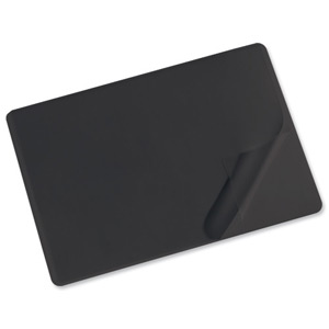 Durable Desk Mat with Transparent Overlay W650xD520mm Black Ref 7203/01