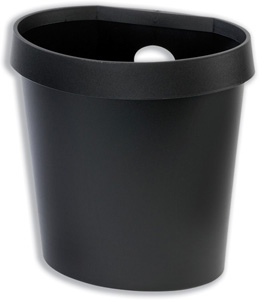 Avery DR500 Waste Bin with Rim Flat Back 18 Litres W350xD250xH340mm Black Ref DR500BLK Ident: 324A
