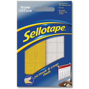 Sellotape Sticky Hook and Loop Pads 24 Sets 20x20mm Ref 1445176 Ident: 354D