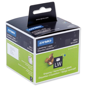 Dymo Labelwriter Labels Name Badge and Shipping 54x101mm Ref 99014 S0722430 [Pack 220] Ident: 721F