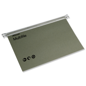 Multifile Suspension File Heavyweight Manilla with Tabs and Inserts Foolscap Green Ref 78008 [Pack 50]