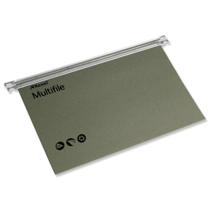 Multifile Suspension File Heavyweight Manilla with Tabs and Inserts Foolscap Green Ref 78008 [Pack 50] Ident: 209B