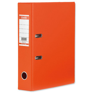 Elba Lever Arch File PVC 70mm Spine A4 Orange Ref 100080905 [Pack 10]