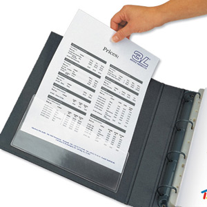 3L Filing Pockets Polypropylene Self-adhesive Right Hand A4 Clear Ref 10069 [Pack 100]