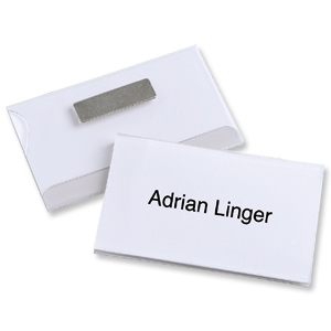 Durable Name Badges Magnetic W90xH54mm Transparent Ref 8117 [Pack 25]