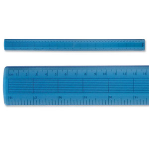 Helix Ruler Plastic Shatter-resistant Gridded Inches and Metric 457mm Blue Tint Ref L28010 Ident: 109E