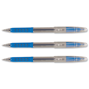 Pentel Superb Grip Ball Pen 1.0mm Tip 0.5mm Line Blue Ref BK401M-C [Pack 12]