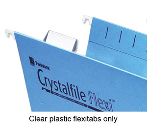 Rexel Crystalfile Flexifile Tabs Plastic For Suspension Files Clear Ref 3000057 [Pack 50] Ident: 209D