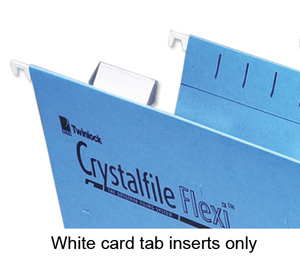 Rexel Crystalfile Flexifile Card Inserts for Suspension File Tabs White Ref 3000058 [Pack 50] Ident: 209D