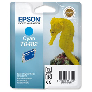 Epson T0482 Inkjet Cartridge Seahorse Page Life 400pp Cyan Ref C13T04824010