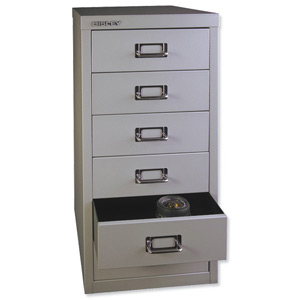 Bisley SoHo Multidrawer Cabinet 5-Drawer H325mm Silver Ref 052 55 Ident: 463B