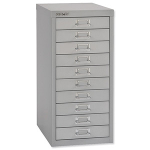 Bisley SoHo Multidrawer Cabinet 10-Drawer H590mm Silver Ref 069 55 Ident: 463B