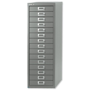 Bisley SoHo Multidrawer Cabinet 15-Drawer H860mm Silver Ref 089 55 Ident: 463B