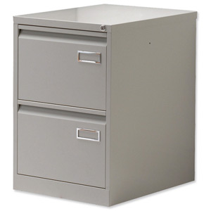 Sonix Superior Filing Cabinet 2-Drawer 40kg Capacity W470xD622xH711mm Grey Ref PSF2 073