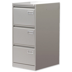 Sonix Superior Filing Cabinet 3-Drawer 40kg Capacity W470xD622xH1016mm Grey Ref PSF2 073