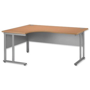 Tercel Eyas Cantilever Radial Left Hand Desk W1600xD1180xH720mm Oak