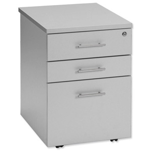 Tercel Eyas Tall Mobile Filing Pedestal 3-Drawer W434xD570xH625mm Silver