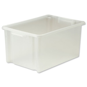 Strata Storemaster Crate Jumbo External W560xD385xH280mm 48.5 Litres Translucent Ref HW48