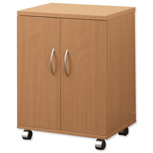 Trexus Mobile Office Storage Cupboard Twin Door with Adjustable Shelf W530xD400xH720mm Oak Ident: 439D