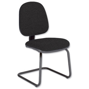 Trexus Office Visitors Chair Medium Back H300mm Seat W460xD430xH480mm Charcoal Ident: 401E