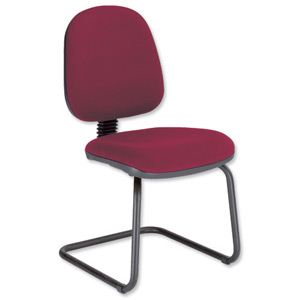 Trexus Office Visitors Chair Medium Back H300mm Seat W460xD430xH480mm Burgundy