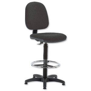 Trexus Office Operator Chair High Rise Medium Back H300mm W460xD430xH680-820mm Charcoal