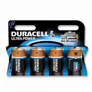 Duracell Ultra Power MX1300 Battery Alkaline 1.5V D Ref 81235530 [Pack 4] Ident: 647D