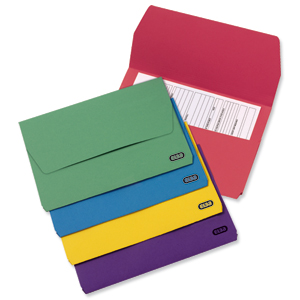 Elba Bright Manilla Document Wallet 285gsm Capacity 32mm Foolscap Assorted Ref 100090138 [Pack 25] Ident: 189C