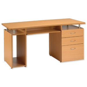 Influx Linton Workstation Filing 3 Drawer W1500xD690xH740mm Beech