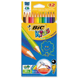 Bic Kids Evolution Pencils Colour Splinter-proof Wood-free Vivid Assorted Ref 829029 [Wallet 12] Ident: 105D