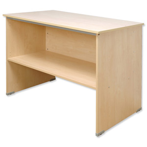 Tercel Post Room Table with Shelf W1280xD800xH870mm Maple