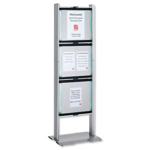 Nobo Information Point 3 Double-side Frames each for 12x A4 or 6x A3 W640xD494xH1893mm Ref 1902341