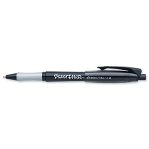 Paper Mate Replay.Max Ball Pen Erasable 1.0mm Tip 0.7mm Line Black Ref S0835200 [Pack 12] Ident: 82F