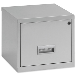 Filing Cabinet Steel Lockable 1 Drawer A4 Silver
