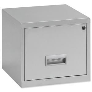 Filing Cabinet Steel Lockable 1 Drawer A4 Silver Ident: 464c