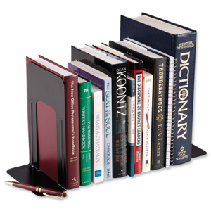 Bookends Large Metal Black [Pack 2]