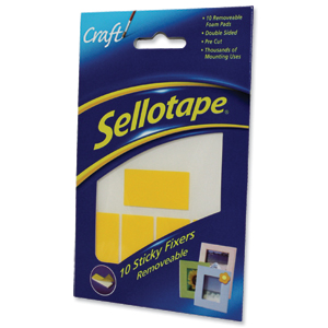 Sellotape Sticky Fixers Removable Double-sided 20x50mm 10 Pads Ref 1445286 [Pack 12]