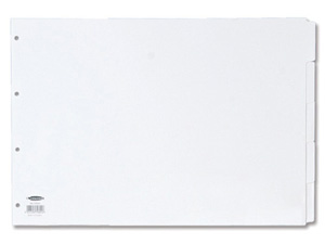 Concord Subject Dividers 230 Micron Punched 4 Holes 5-Part A3 White Ref 79801/98 Ident: 244C