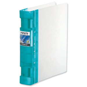 Guildhall GLX Ergogrip Binder Capacity 400 Sheets 4x 2 Prong 55mm A4 Frost Green Ref 4543 [Pack 2] Ident: 219D