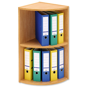 Corner Filing Unit 2 Tier for 12 Lever Arch Files Light Oak Ident: 229D