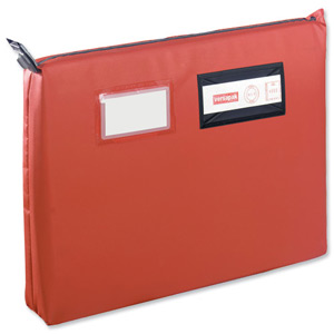 Versapak Mailing Pouch Gusseted Bulk Volume Sealable with Window PVC 380x340x75mm Red Ref CG2 RDS Ident: 161B