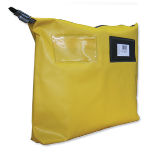 Versapak Mailing Pouch Gusseted Bulk Volume Sealable with Window PVC 380x340x75mm Yellow Ref CG2 YWS Ident: 161B