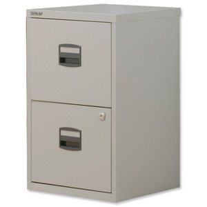 Trexus by Bisley SoHo Filing Cabinet Steel Lockable 2-Drawer A4 W413xD400xH672mm Grey Ident: 463A