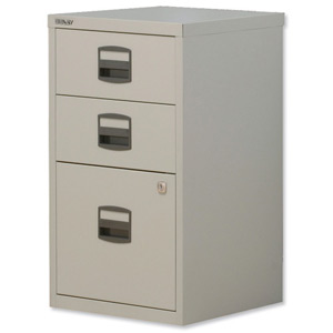 Trexus by Bisley SoHo Filing Cabinet Steel Lockable 3-Drawer A4 W413xD400xH672mm Grey Ident: 463A