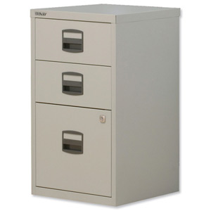 Trexus by Bisley SoHo Filing Cabinet Steel Lockable 3-Drawer A4 W413xD400xH672mm Grey