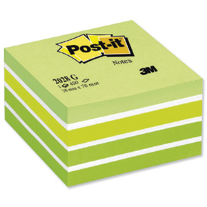 Post-it Note Cube Pad of 450 Sheets 76x76mm Pastel Green Ref 2028G Ident: 64B