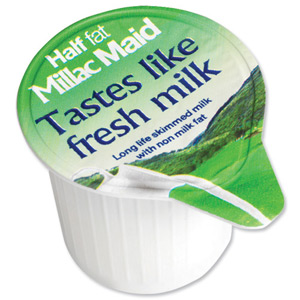 Millac Maid Milk Jiggers Long Life Half-Fat 14ml Ref A00879 [Pack 120] Ident: 616I