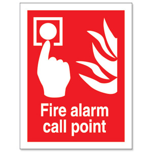 Stewart Superior Fire Alarm Call Point Self Adhesive Sign Ref FF073SAV Ident: 547H
