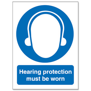 Stewart Superior Hearing Protection Must Be Worn Self Adhesive Sign Ref M002SAV Ident: 548B