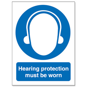 Stewart Superior Hearing Protection Must Be Worn Self Adhesive Sign Ref M002SAV